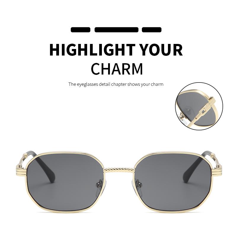 Protective Glasses 2pcs Fashion Metal Square Frame Sunglasses Women Black Gold Unisex Sun Glasses Thread Design Shade UV400