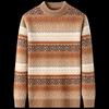 Hengyuanxiang Men's Thickened Pure Wool Mock Neck Sweater