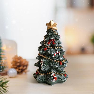 Festive Resin Christmas Tree Figurine for Holiday Decor
