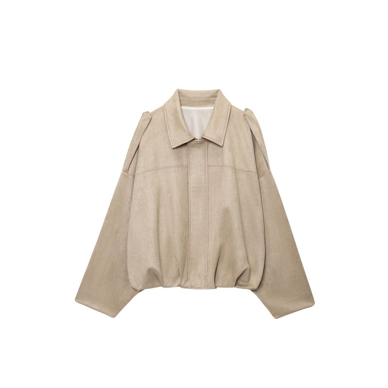 Kaslead New Arrival Women's Clothing Fashion Style Fashion All-Match Suede Texture Effect Pilot Jacket Outwear