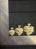 Hip Hop Unique Design Gold Nugget Cut Heart Shaped Charm Pendant Necklace for Women/men Jewelry