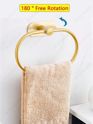 1/3/6PCS Bathroom Towel Rack,Hooks,Adhesive Towel Holders,Stainless Steel Towel Ring,Bath Towel Holders,Wall-mounted Towel Rack