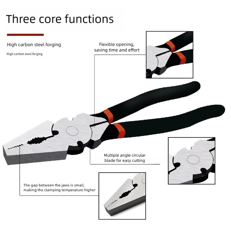 Multipurpose Hand Tool 10/12 Inch Carbon Steel Fence Pliers Wire Cutters With Anti Slip Grip For Industrial And Home Use