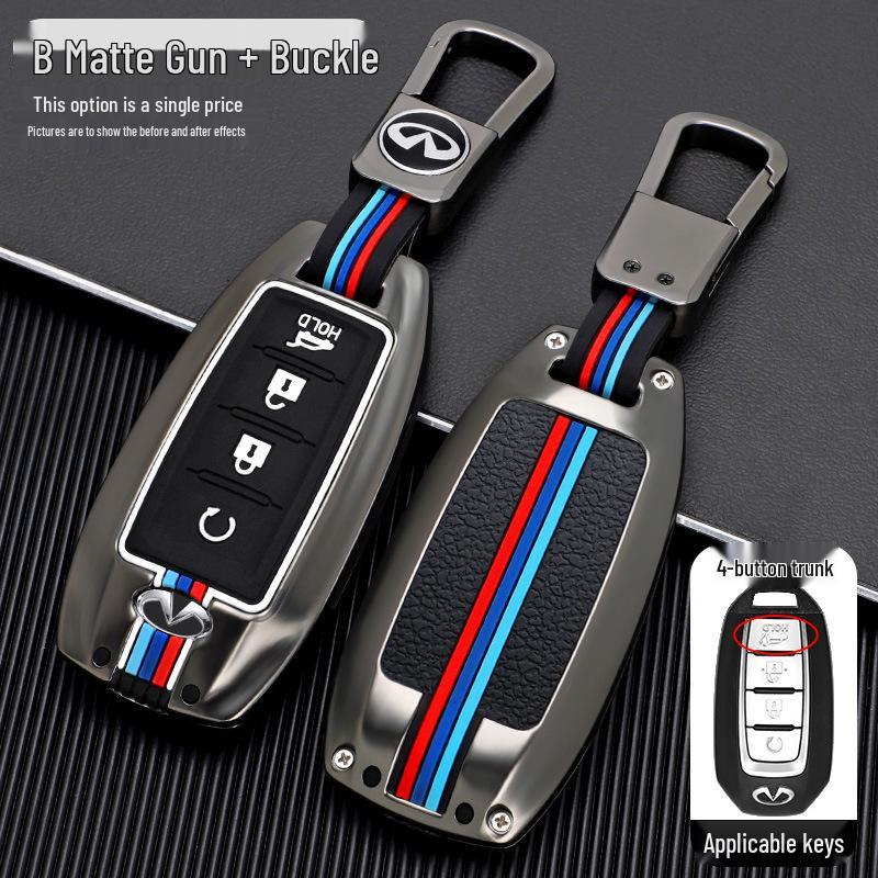 2020 Infiniti QX50/QX60 Key Cover: Metal Shell Key Bag with Buckle for Car Modification