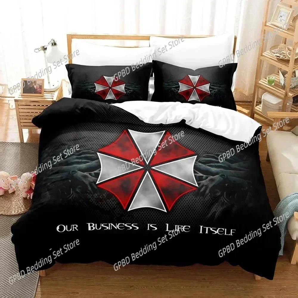 Corporation Red Umbrella Bedding Set 3D Printed Suitable for Bedroom Duvet Cover Set With Pillowcases Kids Home Textile