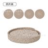 Round Woven Jute Coaster Set 4 Pieces 18cm Diameter with Matching Round Tray Natural Fiber Drink Coasters for Home Table Protection