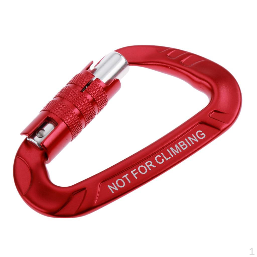 12KN Aluminum D-Shaped Carabiner Self-Locking Hammock Hanging Hook Buckle Outdoor - Wine Red