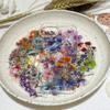 50 PCS Ink Flower Stickers Pack Transparent PET Booklet Flower Material Decorative Guitar Notebook