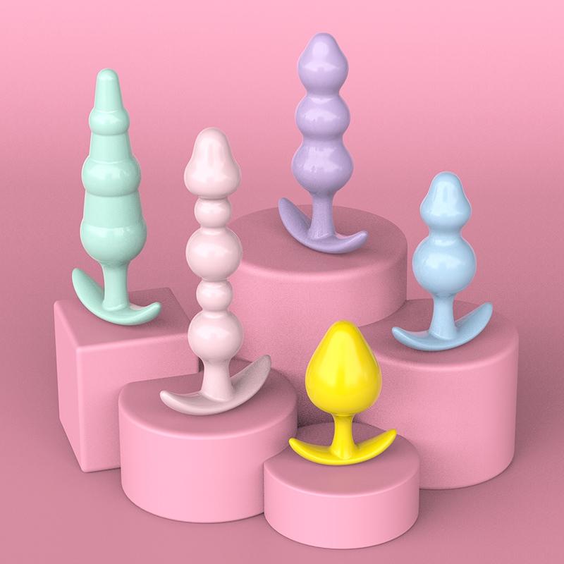 5 Boyut Anal Fiş Yumuşak Silikon Dildo Anal Butt Fişleri G Noktası Uyarımı Üniseks Giyilebilir Tıkaç Yetişkinler için Seks Oyuncakları Erkekler Kadınlar