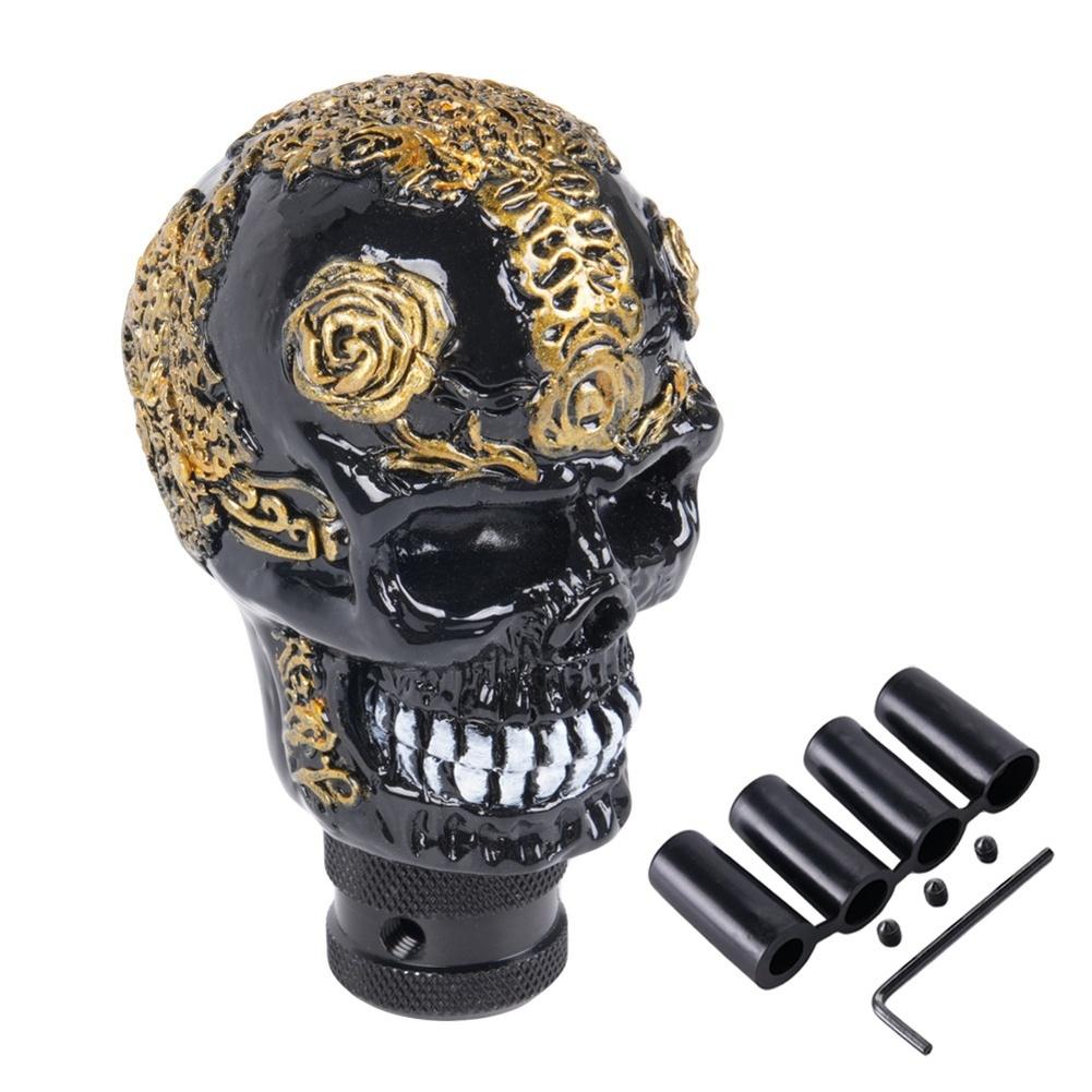 Unique Skull Pattern Car Gear Shift Knob with Stable Attachment and Long Lasting Material for Smooth Shifting Experience