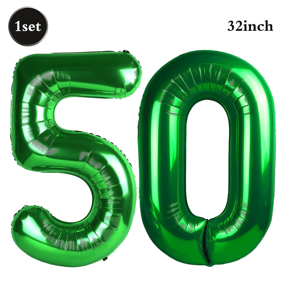 32 Inch Green Number Foil Balloons 0-9 Jungle Safari Theme Soccer Party Decor Kid Boy 1st Birthday Dinosaur Baby Shower Supplies
