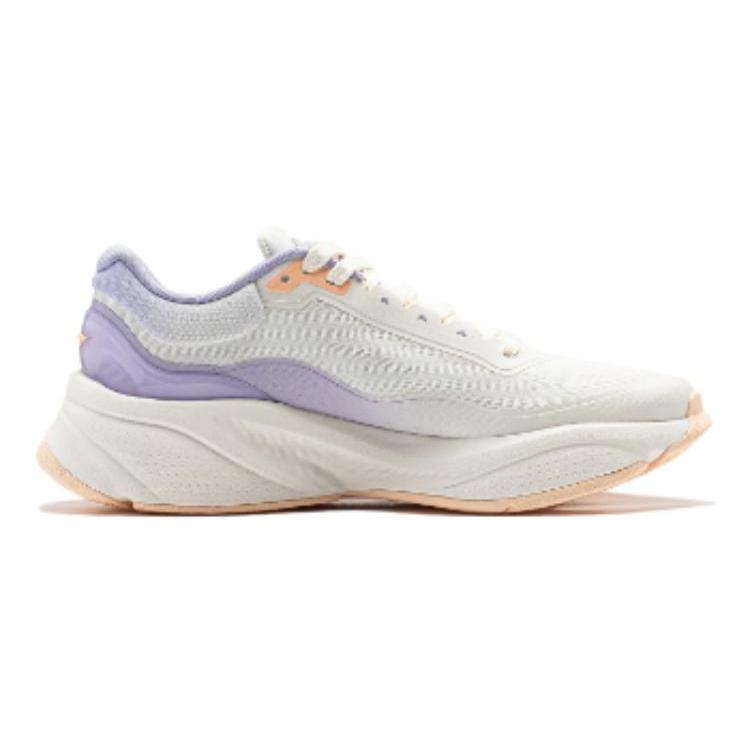 Li Ning Soft Cushioning Abrasion Resistant Breathable Lightweight Low top Casual Shoes Women's White Purple AGLU010-3