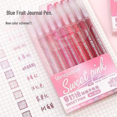 Blaues Obst Großes Notizbuch & Stift Set: Enthält Textmarker, Zeichenstift, Gelstift, farbigen Einspitzstift.