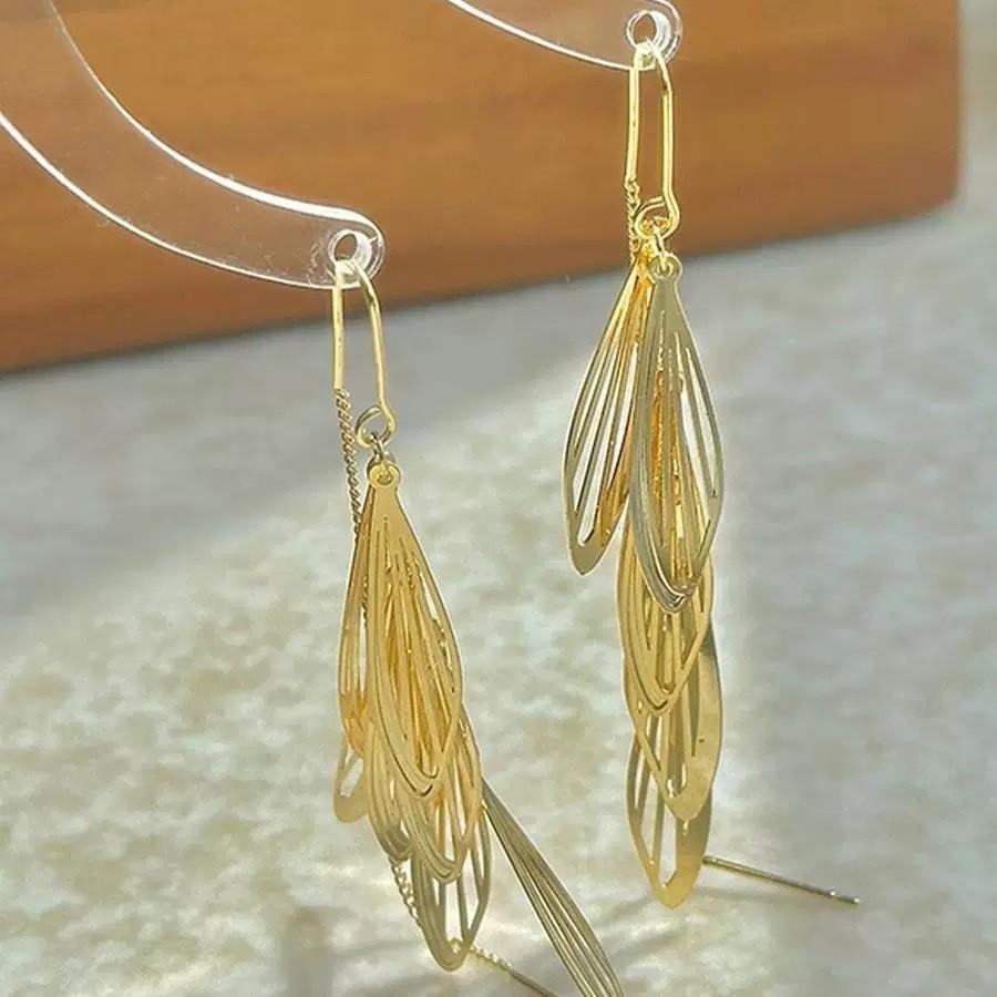 Модные Длинные Серьги-Подвески с Кисточками Элегантные Роскошные Серьги-Подвески для Женщин Стильные Акцентные Серьги 14k золотой