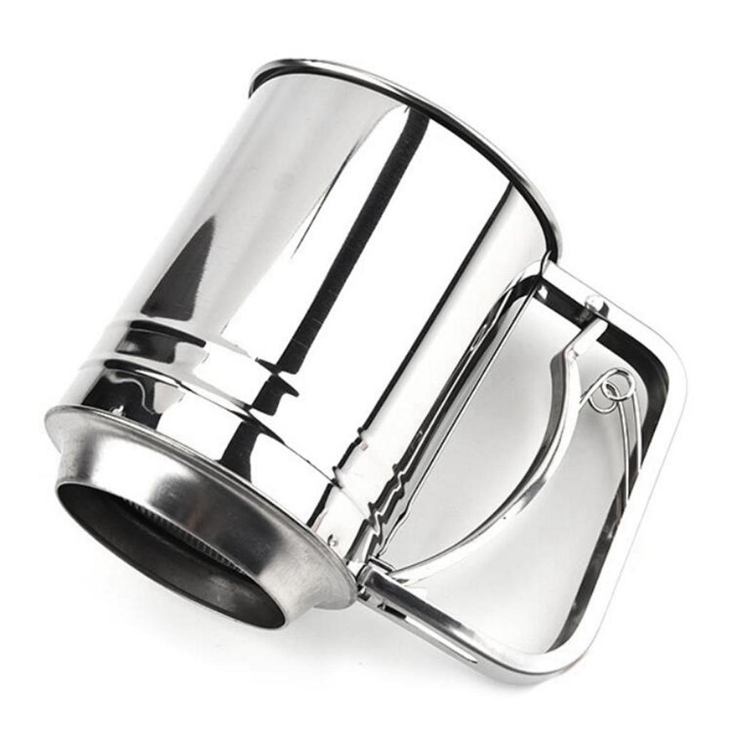 Stainless Steel Flour Sifter with Handle Mesh Cooking Accessory Double Layer