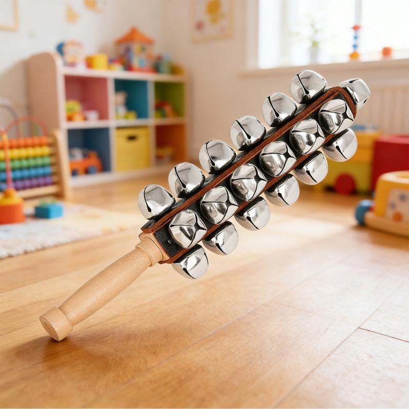 Practical 25 Tuned Handbells Sleigh Bells Wood Texture Suitable for Childrens Musical Development and Joyful Play