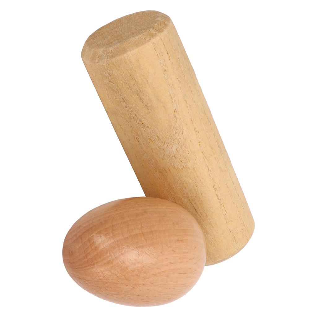 2KS Dřevěné vajíčko chrastítko Přírodní Bezpečné Hudební Ruční Perkusní Nástrojová Sada pro Děti