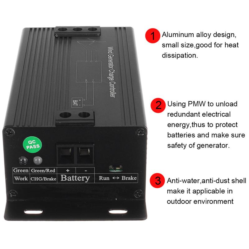 12V/24V/48V High Efficiency IP50 Waterproof Wind Turbines Generator Charge Controller Regulator Outdoor Wind Generator
