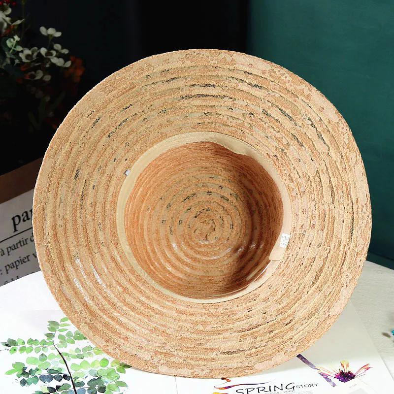 WTEMPO Women's Mesh Elegant Large Brim Foldable Hats Solid Color Casual Versatile Summer Sunscreen Beach Hats