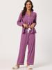 Cheibear Sleepwear Loungewear Size L Women's Set, Purple,