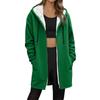 Women's Fashionable Loose Zipper Cardigan With Fleece Hoodie