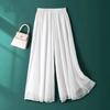 Double-layer Wide-leg Pants Black Chiffon Swing Pants High-waisted Casual Pants Nine-point Pants Women