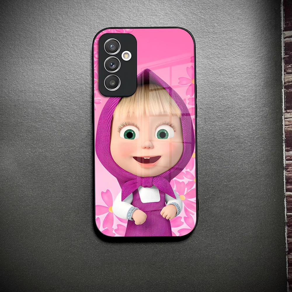 M-Masha Russian Animation B-Bear Phone Case Glass For Samsung Galaxy S23 S25 S24 S21 S22 S20 Ultra Fe Plus A34 A15 A14 Cover