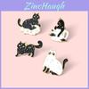Unique Black Ghost Cat Brooch For Halloween Elegant Metal Badge Decorative Accessory