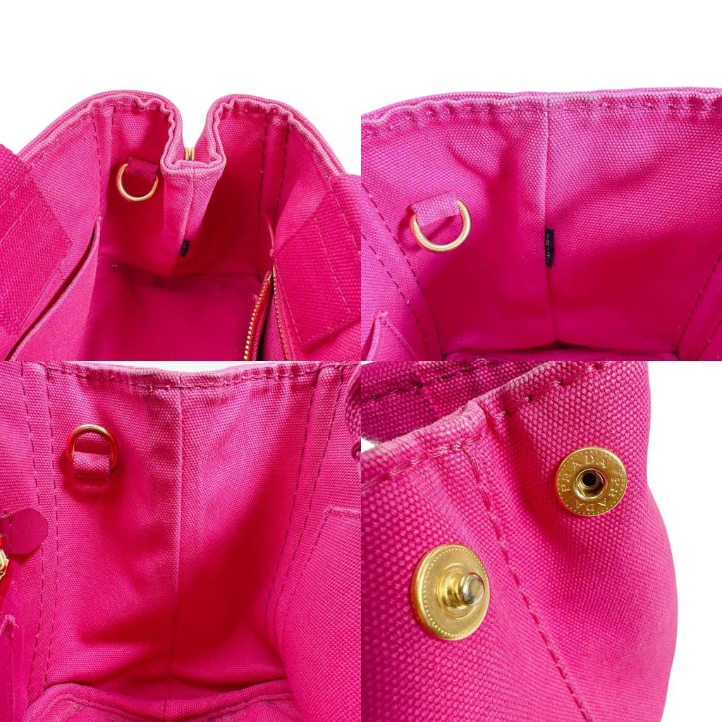 PRADA Canapa Kanapa mini tote Tote Bag canvas pink Women 1BG439 Used