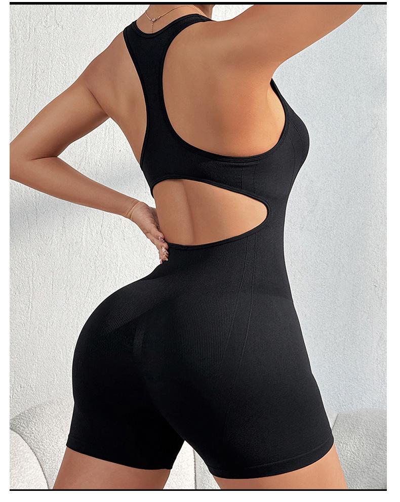 High-End Seamless Summer Yoga Jumpsuit with Hollow Back for Women