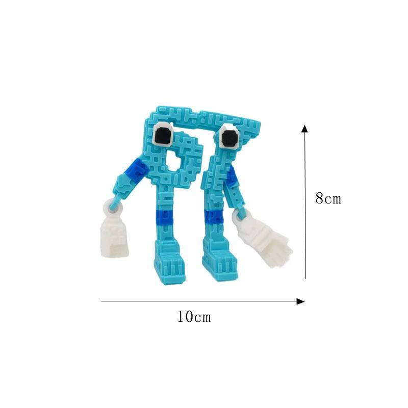 

Angry Shark Action Figure with Movable Poseable Joints - Blue and White Cartoon Brainrot Character Ornaments for Desk Decor