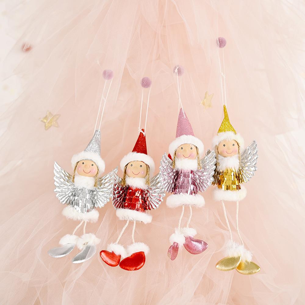 Shimmering Unique Sequin Wings Girl Hanging Decor For Enchanting Christmas Vibes