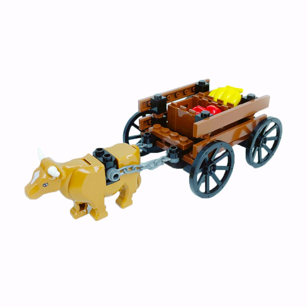 MOC Set Fermă Blocuri de Construcție Plantă Cultură Dovleac Grajd Cal Vaca Cerc Animale Oraș Vedere Stradală Cărămizi Model Jucării