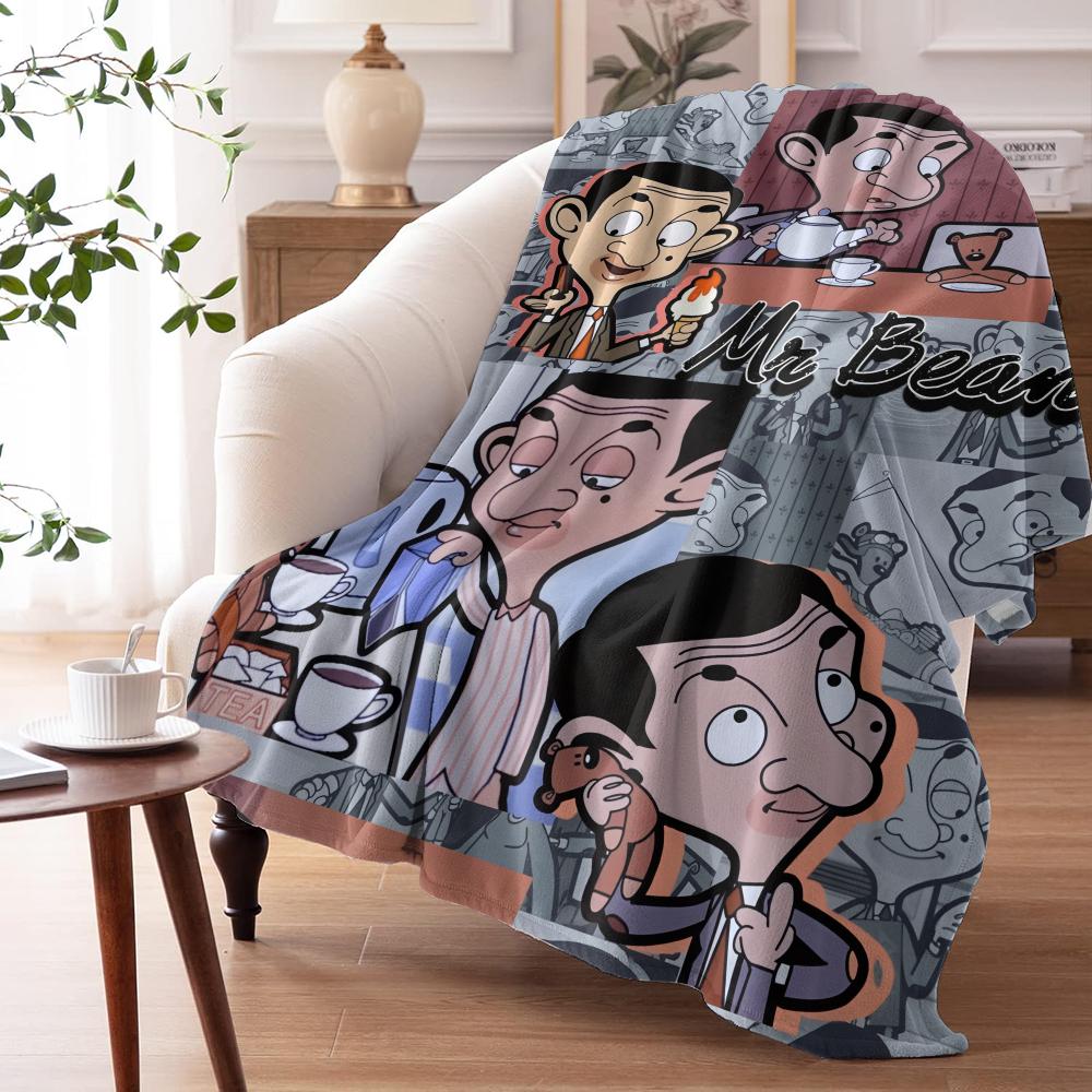 M-Mr B-Beans Throw Soft Flannel Throw Summer Blanket Lightweight Cozy Nap Blanket For Sofa Bed Travel