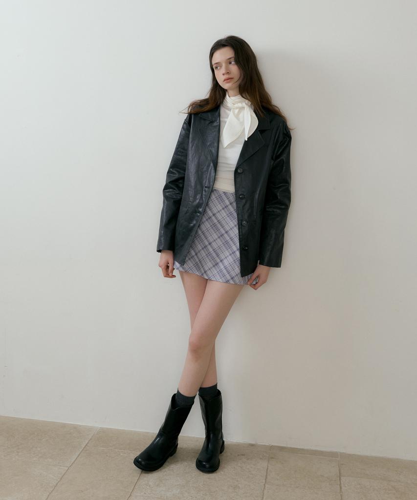 Riorg Batd Check Mini Skirt Gray
