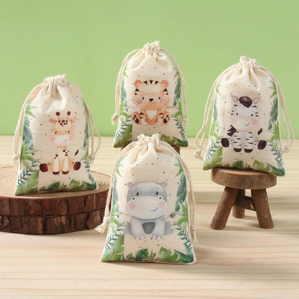 Fabric bags for storage, for Christmas gifts, linen gift bags 15 * 10 cm, 12 pcs.
