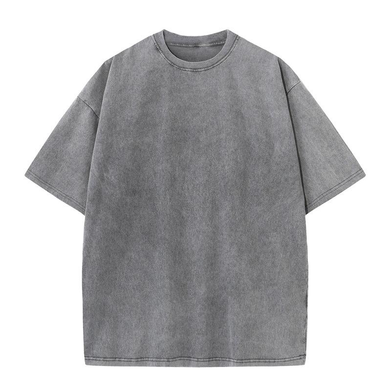 T-shirt Estiva da Uomo 230G Cotone Pesante Vintage Lavata Oversize Manica Corta Larga Streetwear Manica Corta Top Maglietta