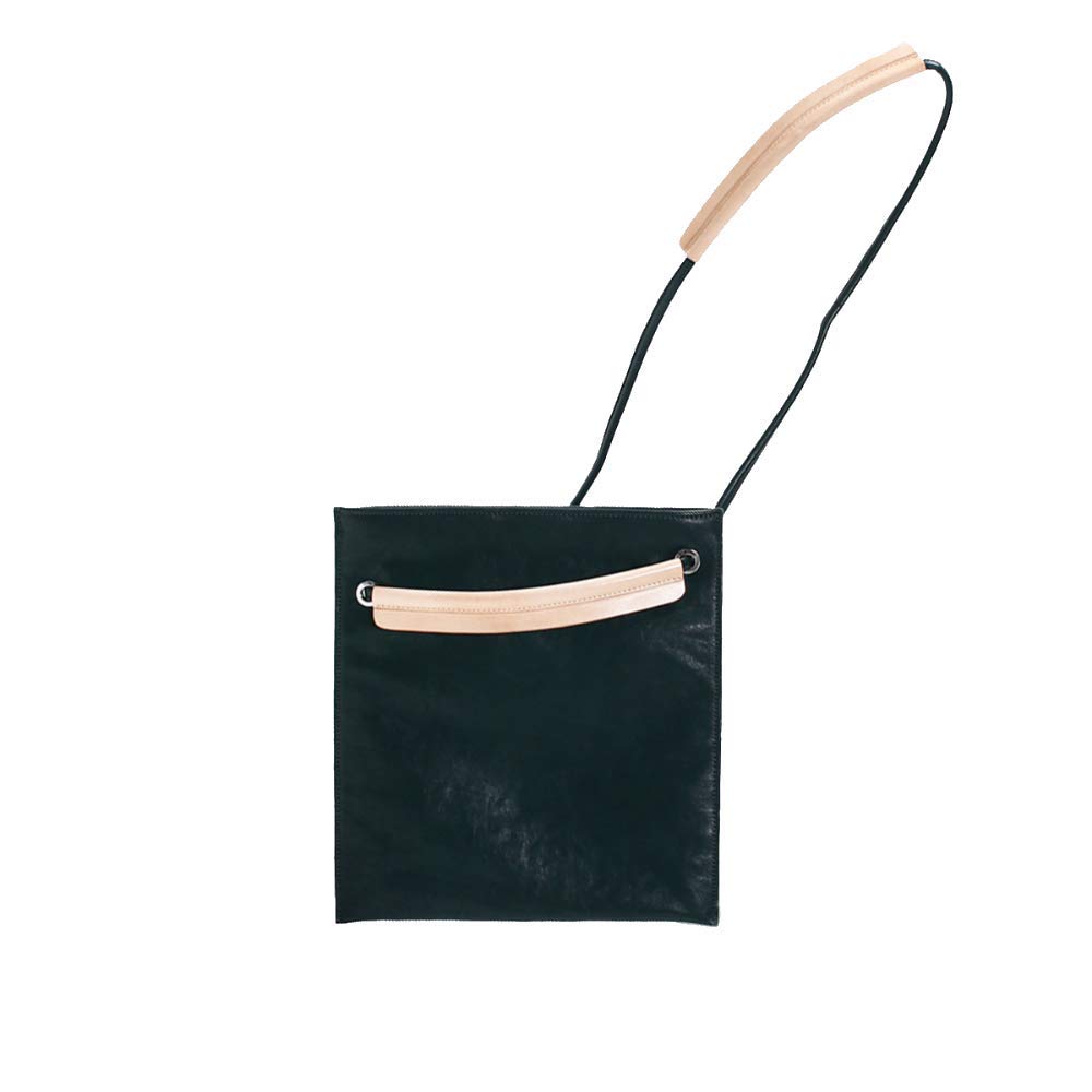 Shoulder Tote Sacoche Bag Italian Leather Cowhide Vegetable Tanned Dark Green [Mono Goods] 2-way Women's Men's