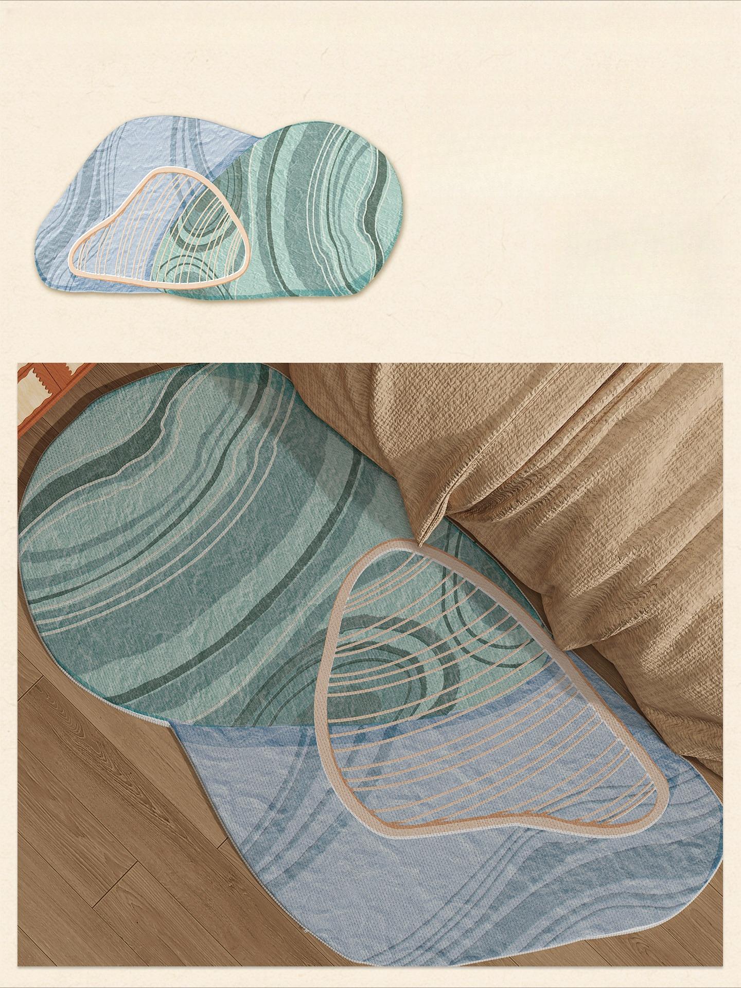 Tapis de Décoration de Chambre à Coucher de Forme Irrégulière Tapis Style Nordique pour Salon Tapis de Sol Doux Moelleux de Chevet Tapis Épais en Peluche pour Salon 40x100cm