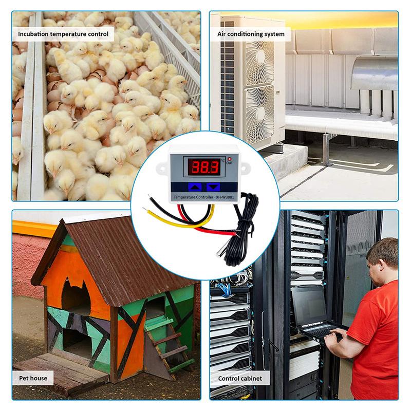 W3001 W3002 12V 24V 110V 220V LED Digital Temperature Controller Thermostat Thermometer Incubator Fridge Heating Cooling Heater
