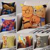 Fashion Cute Warm Daily DDog Mans Cushion Cover Linen Pillow Case Soft Breathable Protective Couch Room Decoration