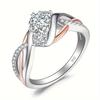 925 Sterling Silver Infinity Symbol Wedding Ring Round Cut Cubic Zirconia Women's Bridal Set