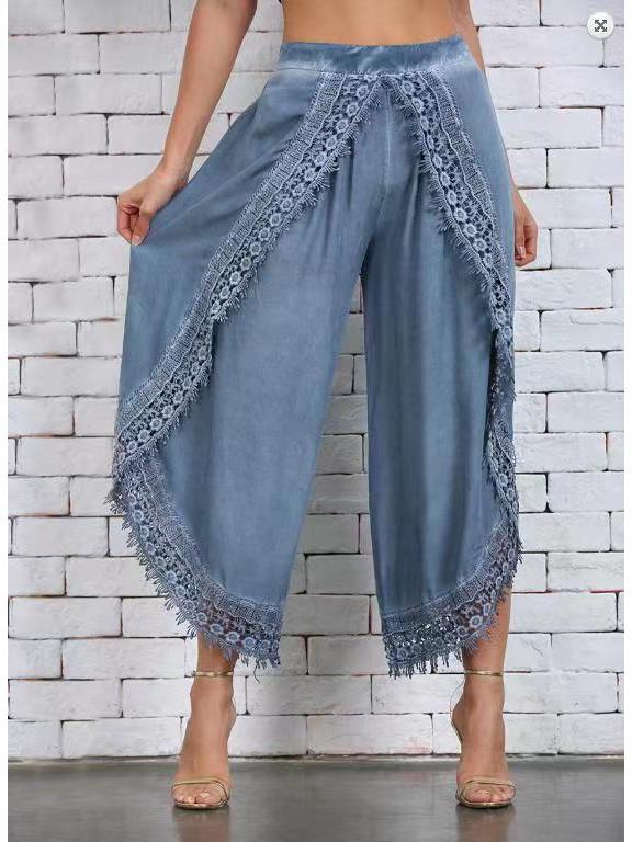2024 Women's Hot-Selling Lace Trim Harem Pants