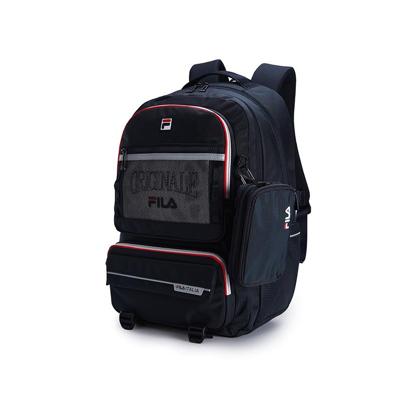 Fila Original Simple Youth Campus Daily Versatile Multi-Pocket Design Fabric Backpack Men Backpack Legendary-Blue F13M619103FNV