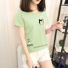 GMXIA Short Sleeve T-shirt Women Loose Ins Women's Crewneck Base Shirt
