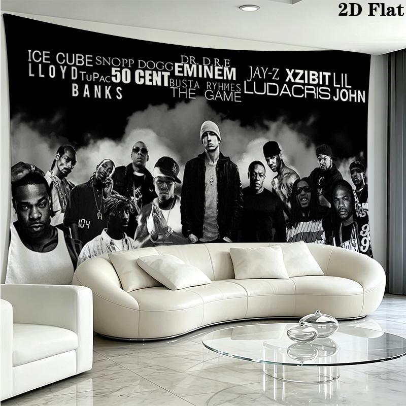 Rapper Wandteppich Ästhetischer Wandbehang Bedruckter Stoffdecke Dekorative Wandteppiche für Schlafzimmer Wohnzimmer Heimdekoration