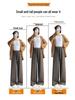 Autumn/Winter 2026 Women's High Waist Slim Fit Wide Leg Floor-Length Pants with Plus Velvet Cashmere.