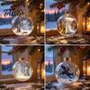 Garden Holiday Ornaments Glowing Christmas Story Ornament, Light-Up 3D Hanging Ball with Warm LED, Mini Decorative Spheres for Holidays Scene