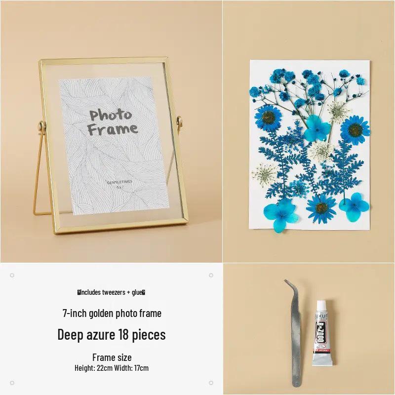 Nordic Creative DIY 3D Dried Flower Frame Kit - Simple Metal & Glass with Glue