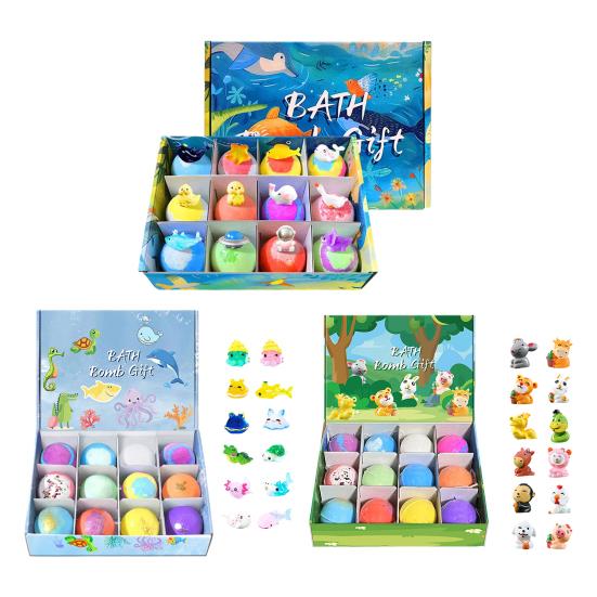 1 Set Meeres-Themen-Badebomben mit Überraschungsspielzeug Sprudelnde bunte Badeblasen für Kinder Entspannung wie im Spa Lustiges Geschenk für Kleinkinder Kinder